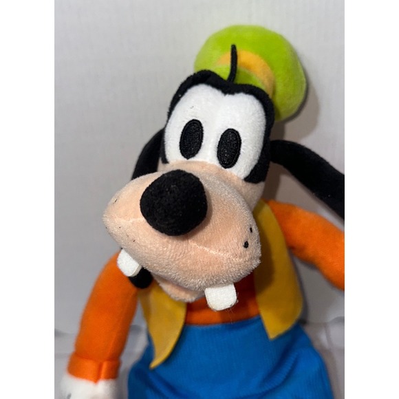 Disney Goofy Plush Stuffed Animal Toy Orange Shirt Blue Pants Green Hat - Picture 2 of 7